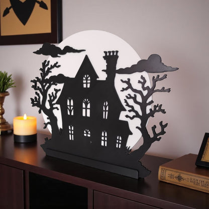 Spukhaus-Silhouette Stimmungsvolle Halloween-Deko für dein Zuhause