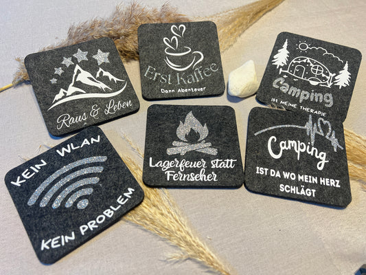 Untersetzer Filz - Camping