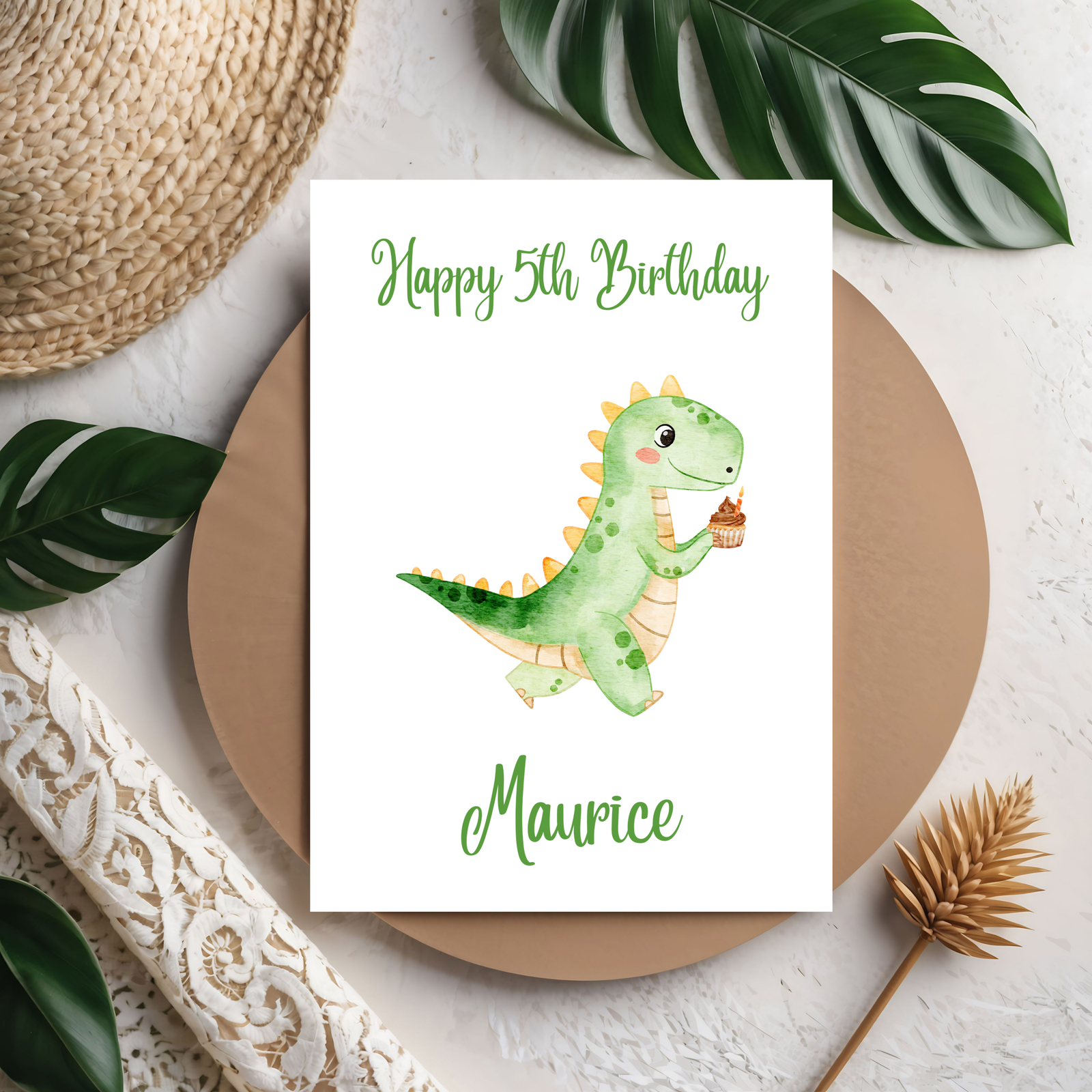 3D Happy Birthday – Süße Kinderkarte mit lustigem Dino-Motiv aus PLA – 3D Deko – ASDEPRO