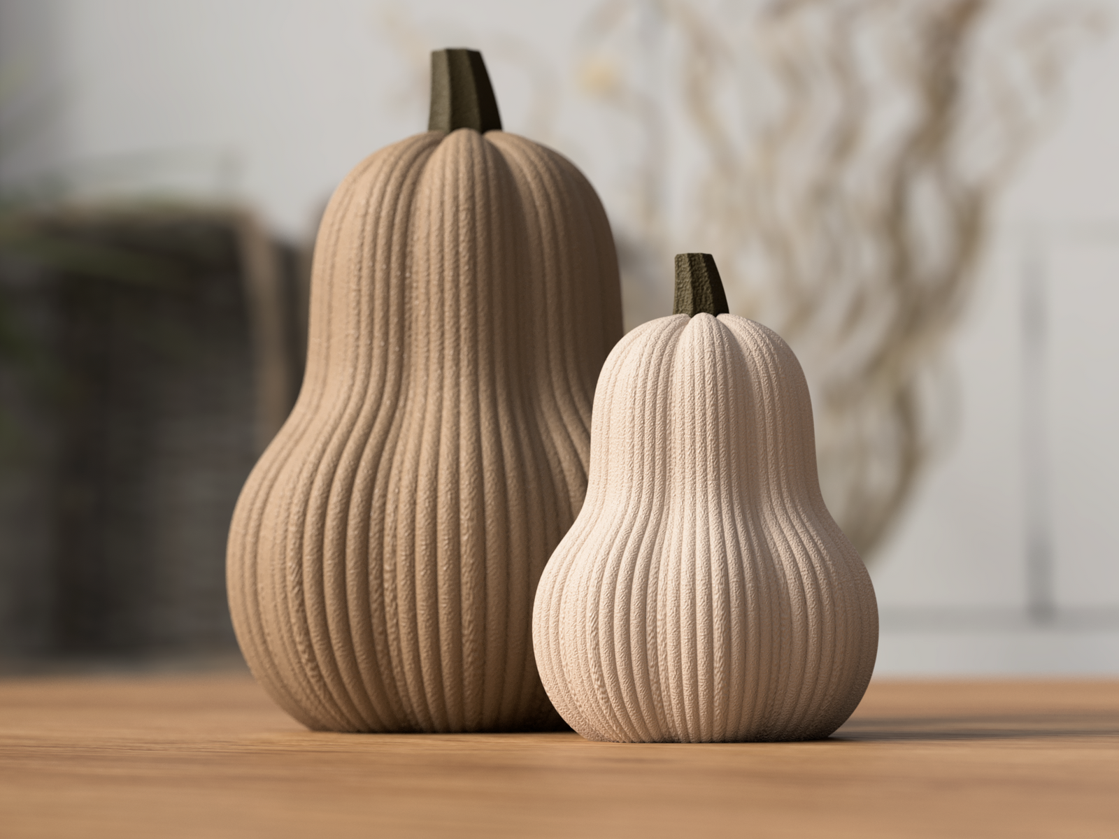 3D Kürbis – Rip Tall Butternut aus PLA – 3D Herbstdeko – ASDEPRO