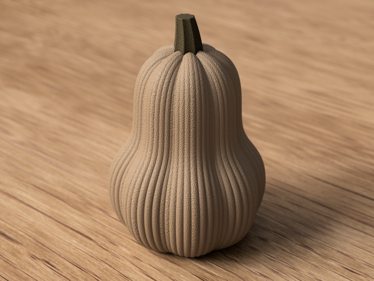Kürbis Rib Tall Butternut aus 3D-Druck in matter Optik – als stilvolle Herbstdeko