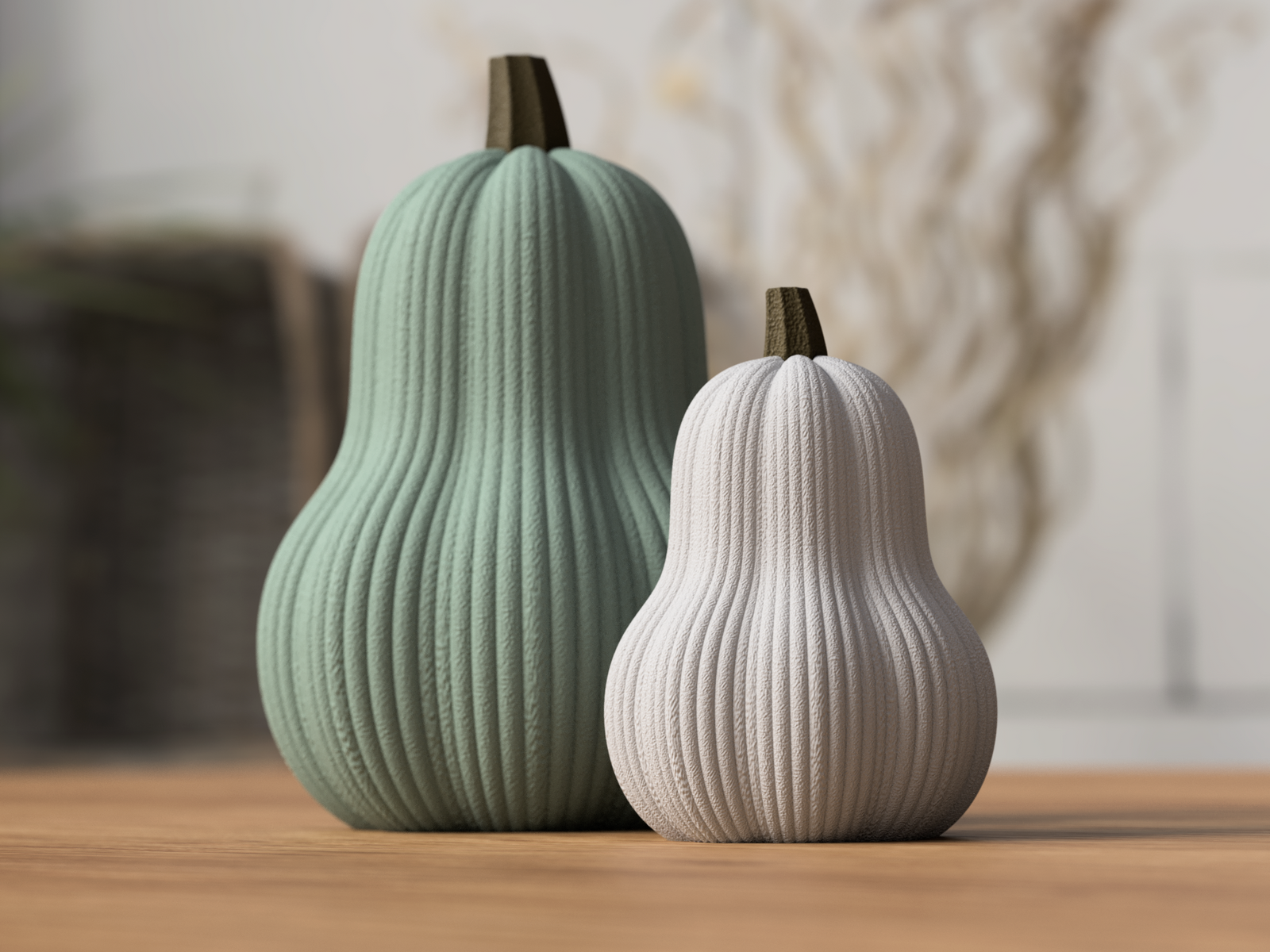 3D Kürbis – Rip Tall Butternut aus PLA – 3D Herbstdeko – ASDEPRO