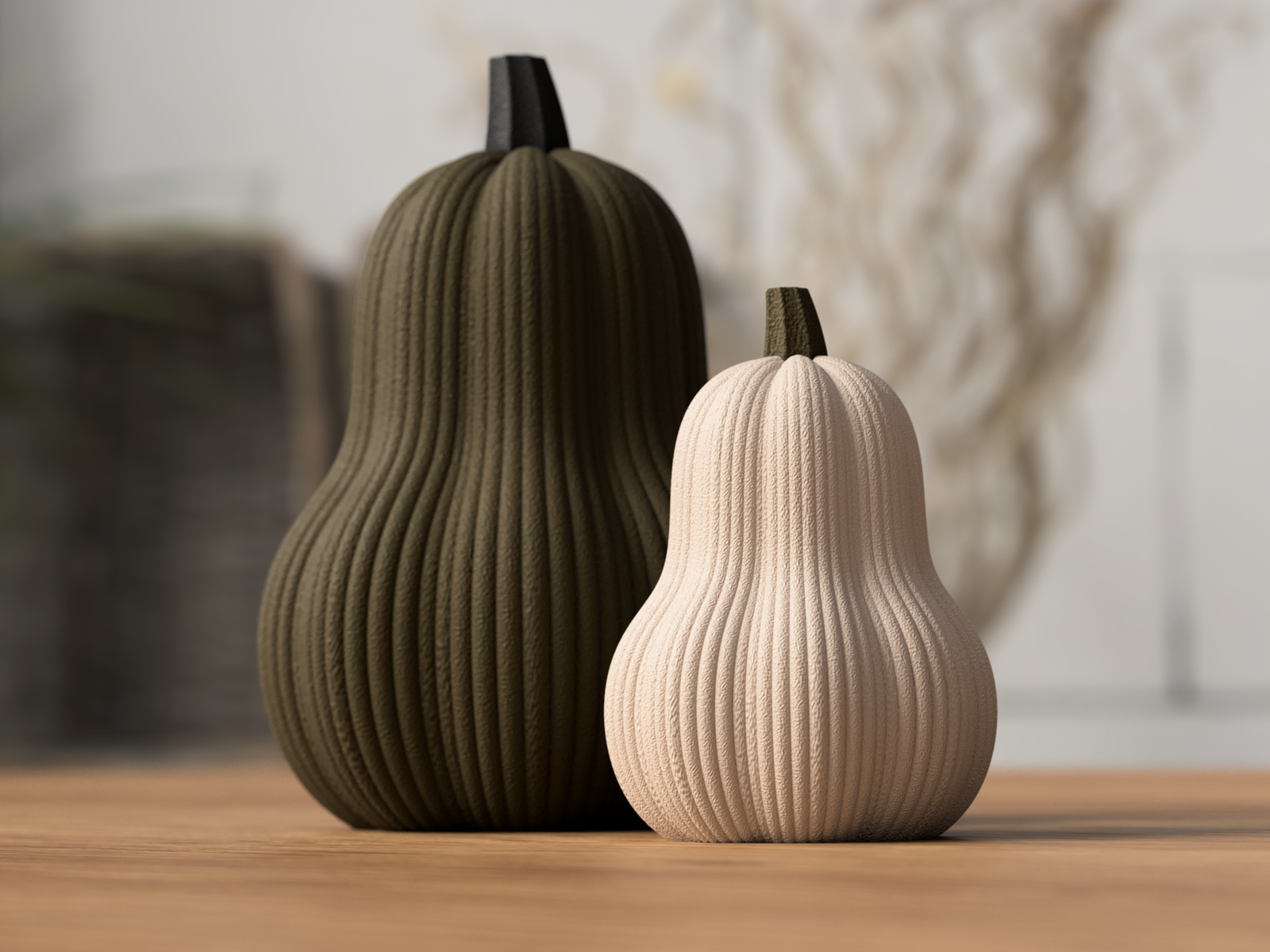 3D Kürbis – Rip Tall Butternut aus PLA – 3D Herbstdeko – ASDEPRO