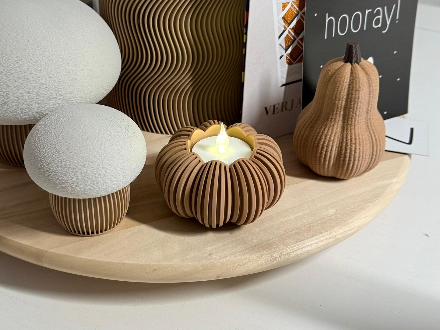 Teelichthalter Kürbis handgemacht von ASDEPRO – als stilvolle Herbstdeko