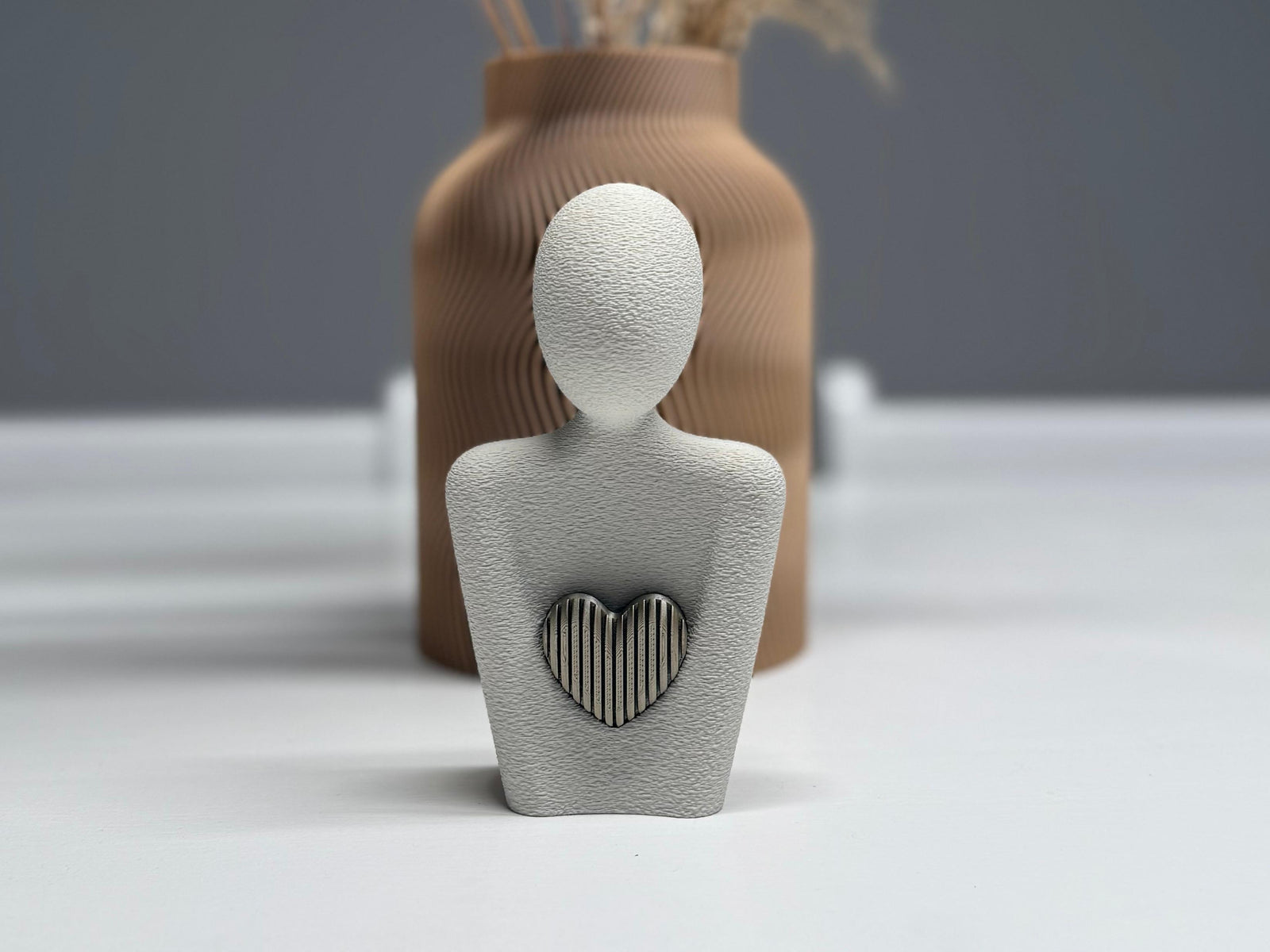 3D Herzfigur – Schlichte Dekofigur mit Herz | Geschenkidee aus PLA – 3D Ganzjahresdeko – ASDEPRO