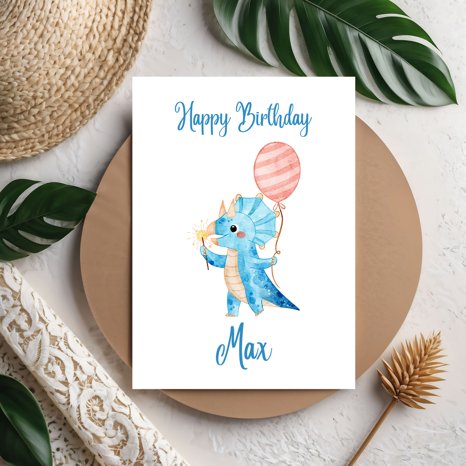 3D Happy Birthday Dino-Grußkarte – Lustige Kinderkarte mit Dinosaurier Motiv aus PLA – 3D Deko – ASDEPRO
