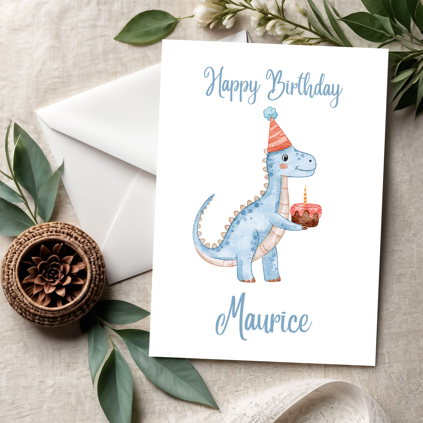 3D Kinder Geburtstagskarte – Fröhliche Karte für kleine Dino-Freunde aus PLA – 3D Deko – ASDEPRO