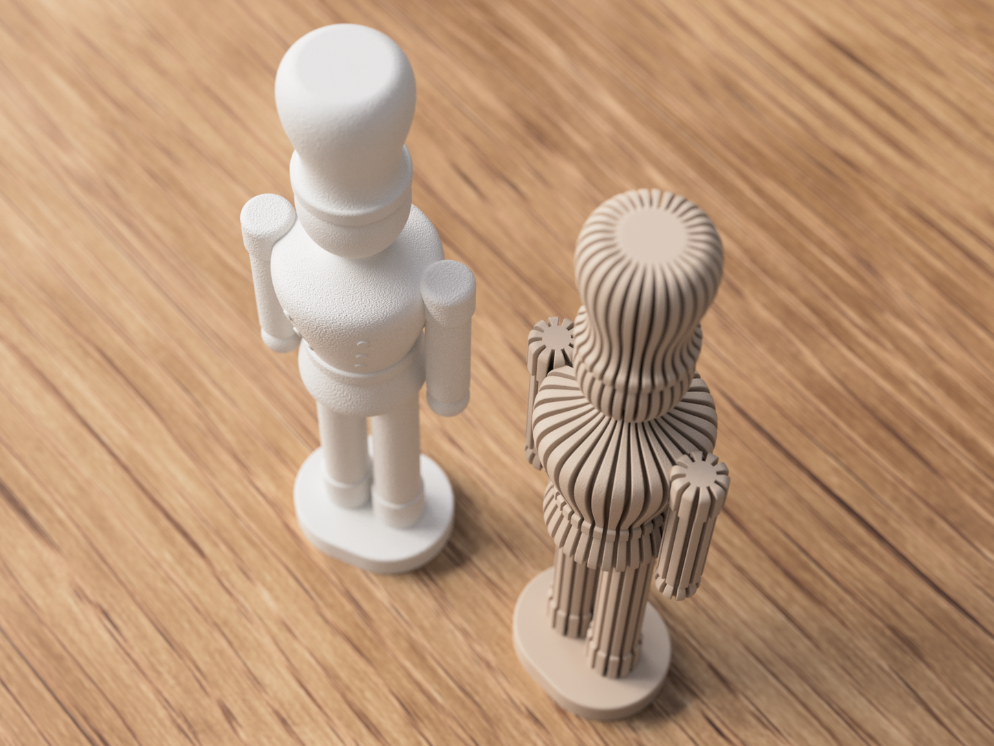 Nussknacker Rib aus 3D-Druck in matter Optik – als moderne Weihnachtsdeko