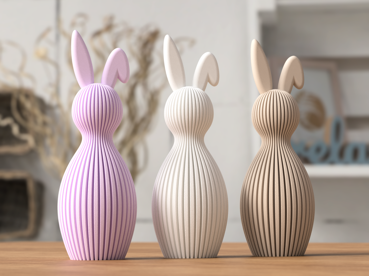 3D Gedruckter Hase - Minimalistische Osterdeko aus 3D-Druck in matter Optik – im minimalistischen Skandi/Japandi-Design