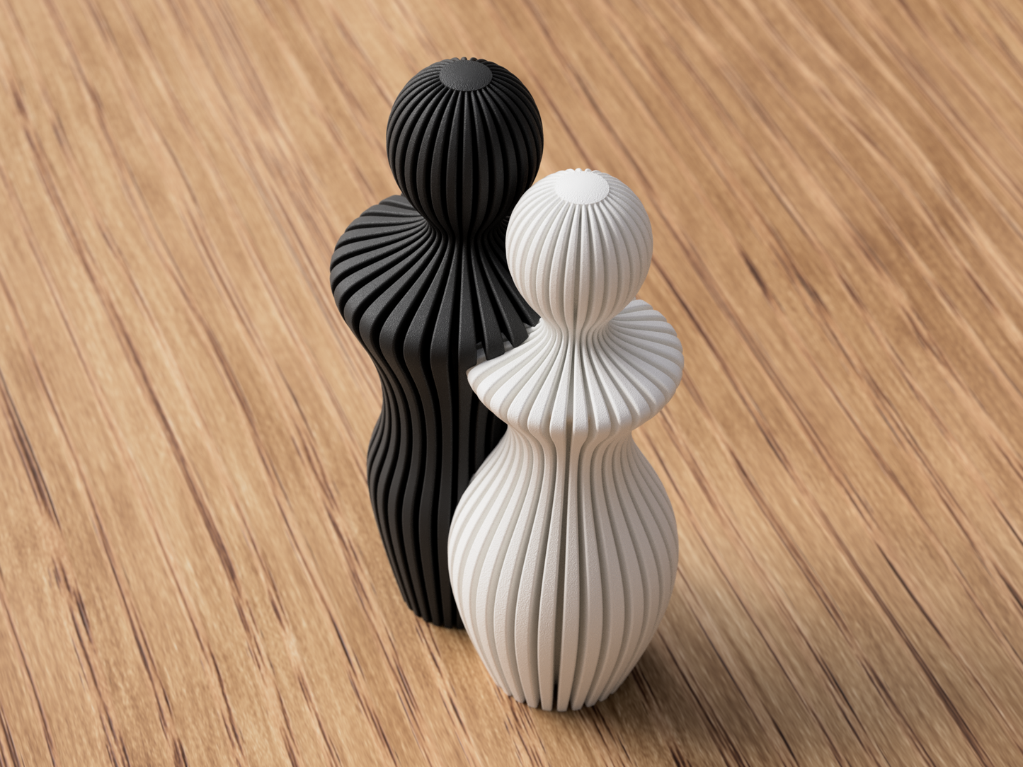 Mann & Frau Paar Skulptur aus nachhaltigem PLA gefertigt – im minimalistischen Skandi/Japandi-Design