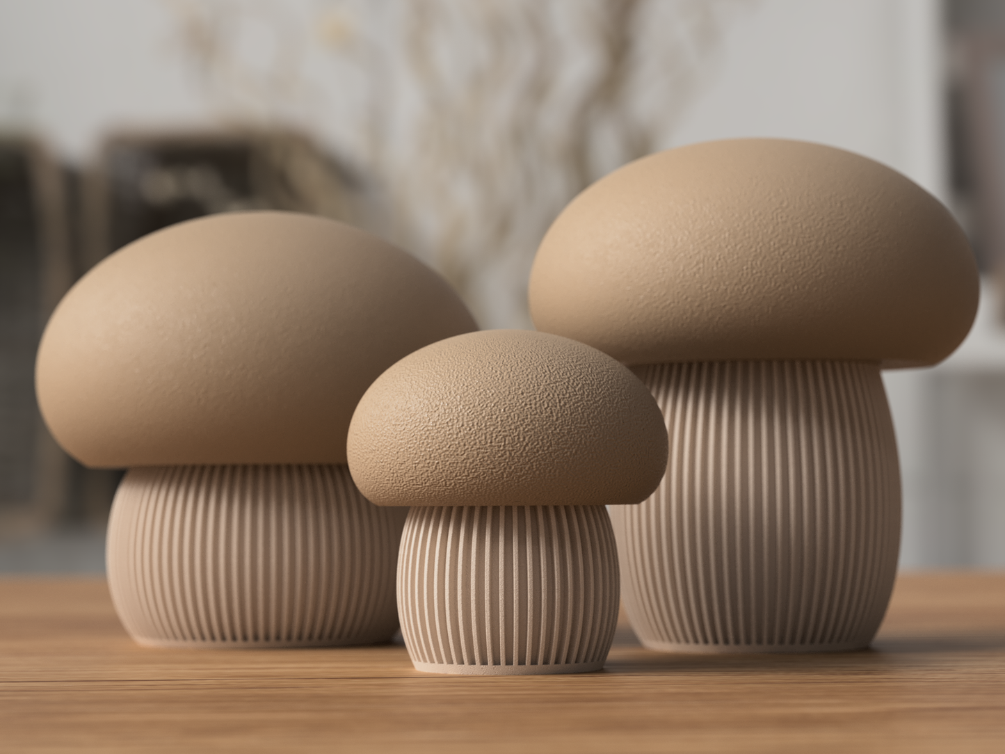 Pilz Japandi aus 3D-Druck in matter Optik – als stilvolle Herbstdeko (Ansicht 2)