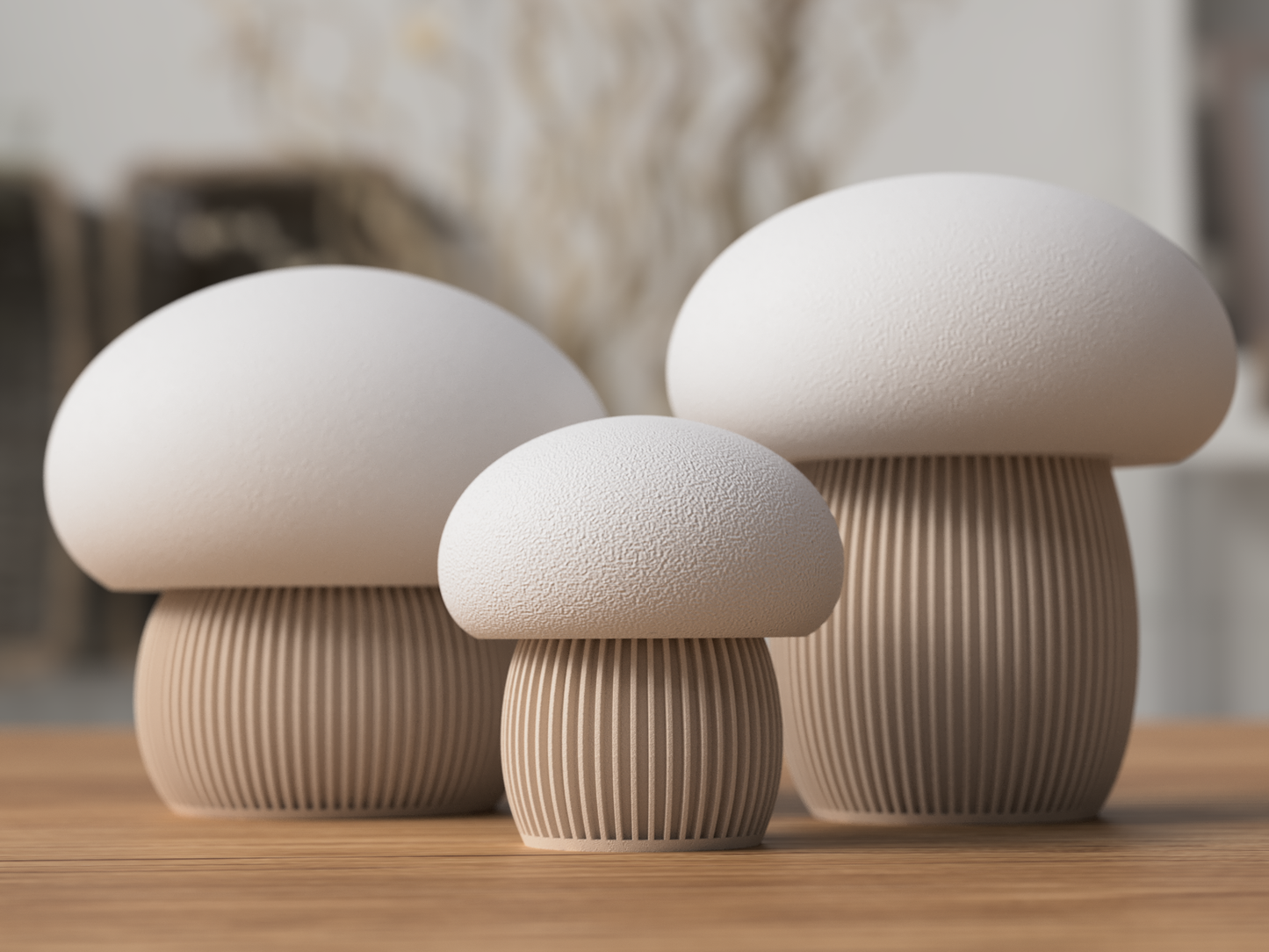 Pilz Japandi aus 3D-Druck in matter Optik – für Sideboard, Regal oder Fensterbank (Ansicht 2)