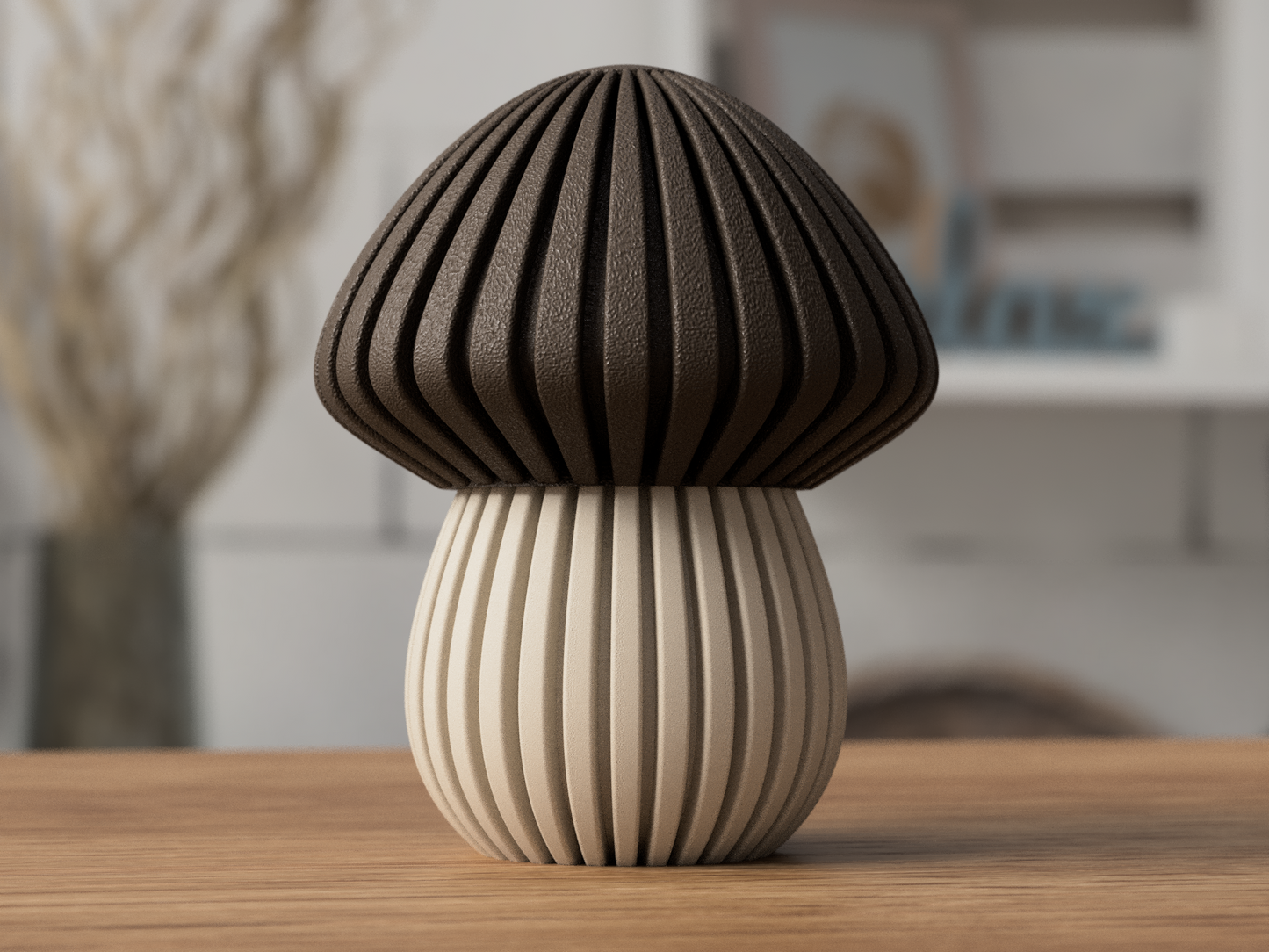Pilz Rib Cap aus 3D-Druck in matter Optik – als stilvolle Herbstdeko