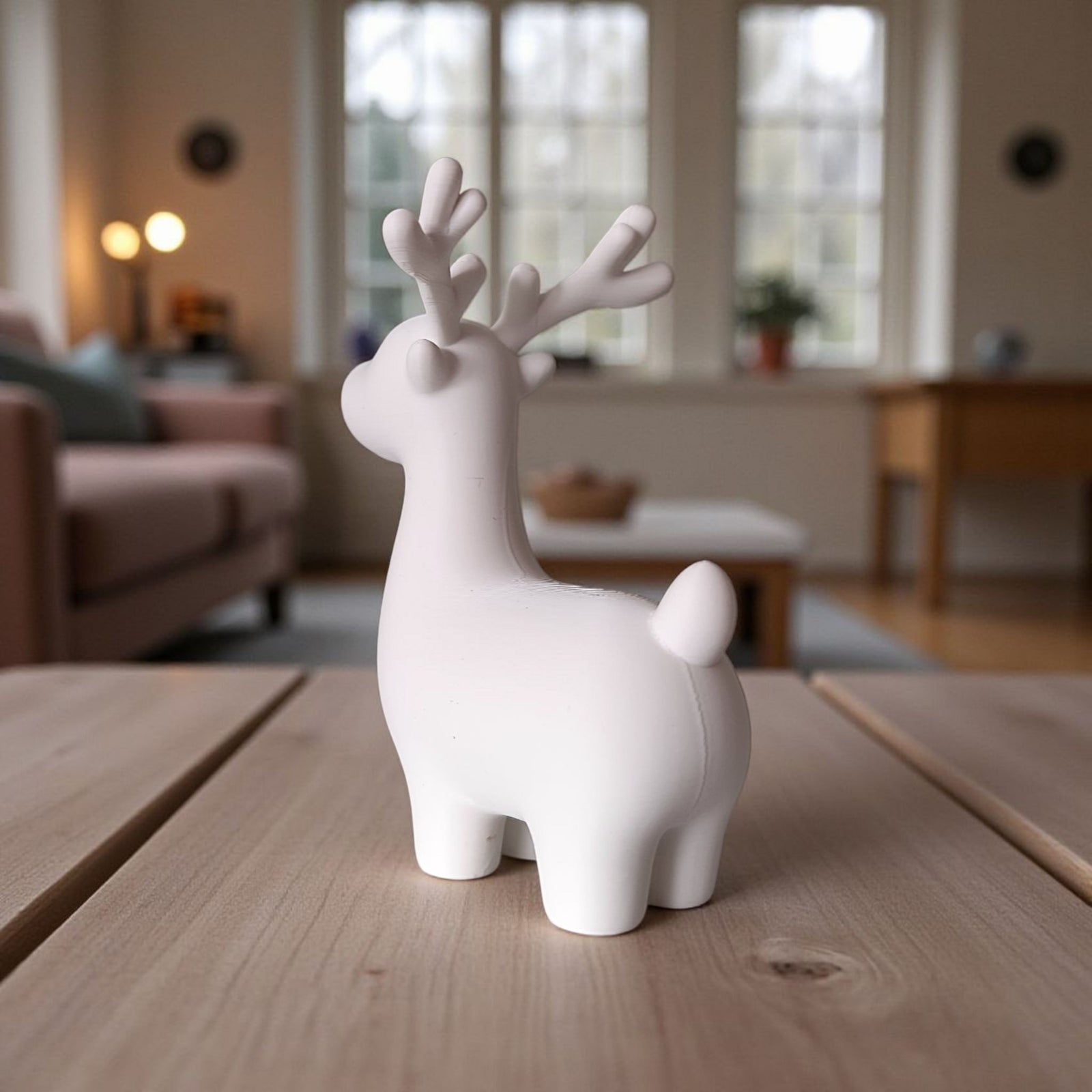 3D Modernes Rentier Skandinavisch – Minimalistische Weihnachtsdeko Figur für Winter aus PLA – 3D Weihnachtsdeko – ASDEPRO