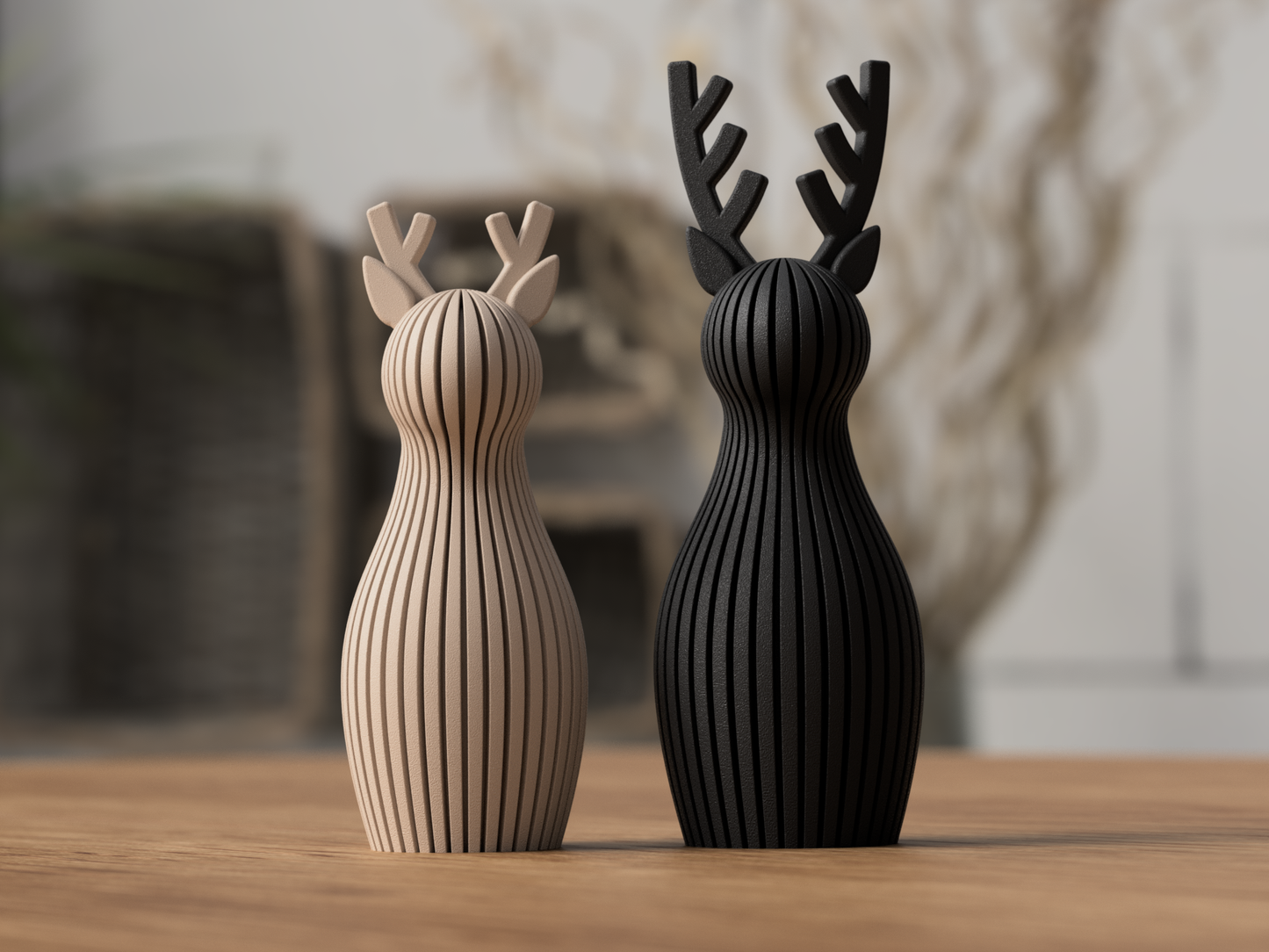 3D gedrucktes Rentier handgemacht von ASDEPRO – als moderne Weihnachtsdeko