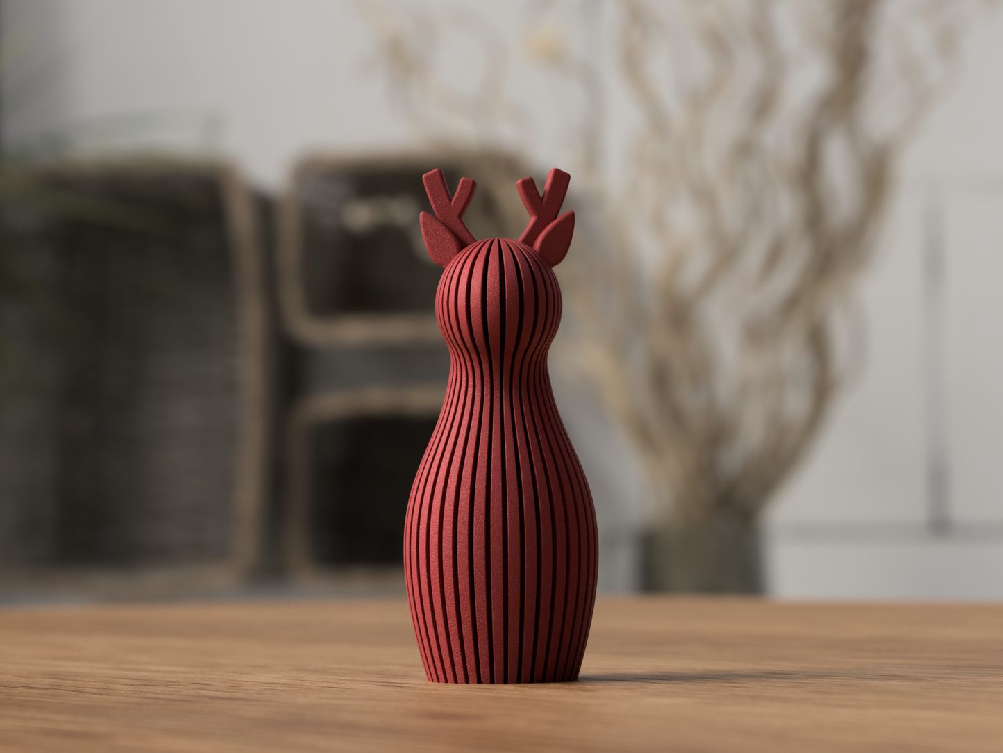 3D gedrucktes Rentier handgemacht von ASDEPRO – im minimalistischen Skandi/Japandi-Design