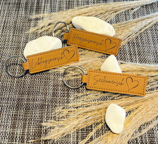 Schlüsselanhänger Leder Herz – Lieblingsmenschen
