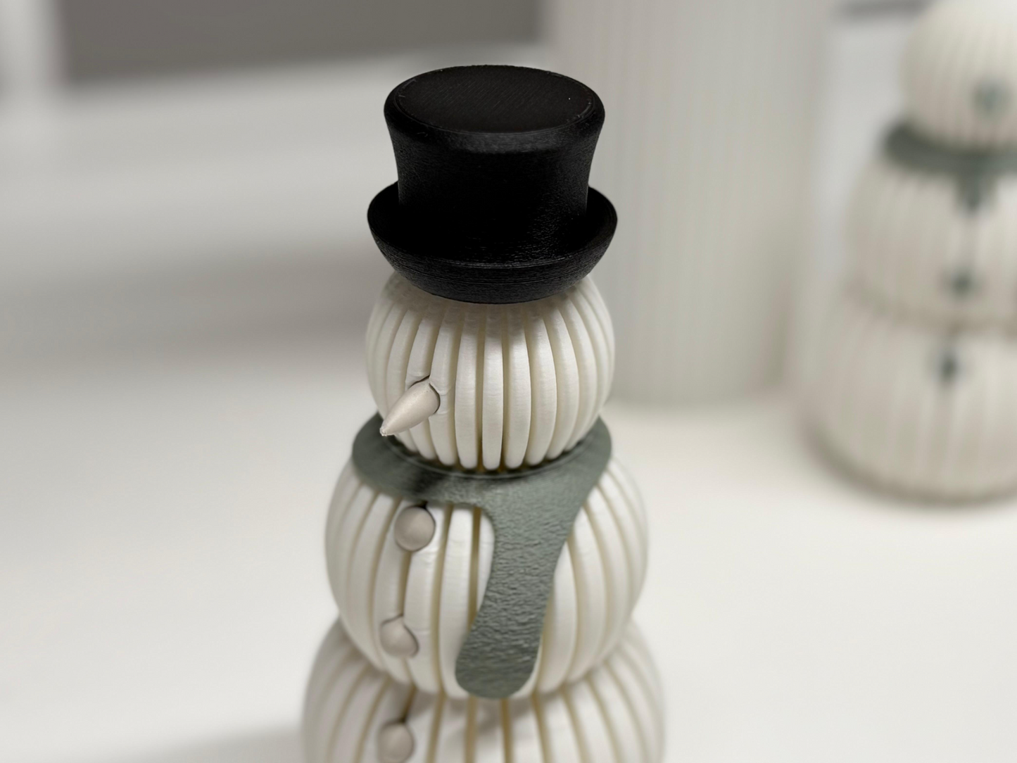 Schneemann Rib Frosty aus 3D-Druck in matter Optik – als moderne Weihnachtsdeko