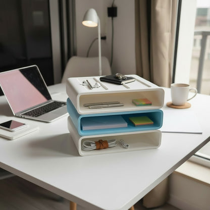 Stapelbarer Schreibtisch Organizer, Ordnungssystem, 1er 2er 3er Set