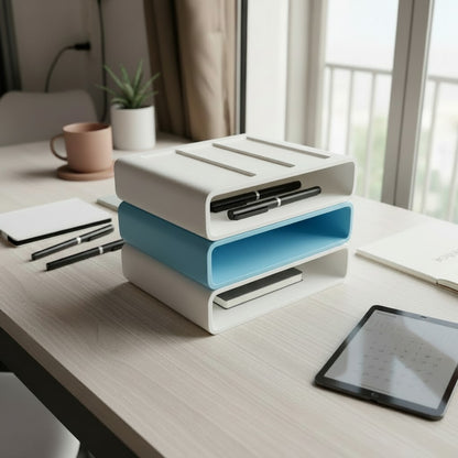 Stapelbarer Schreibtisch Organizer, Ordnungssystem, 1er 2er 3er Set