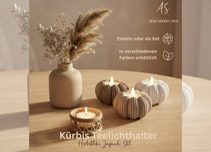 Teelichthalter Kürbis – Herbstdeko