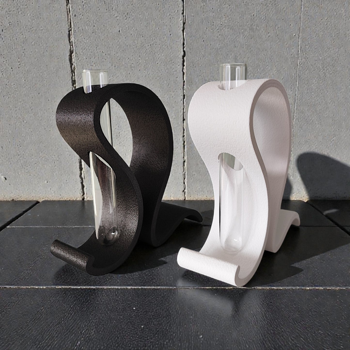 Reagenzglas Vase 3D Druck Minimalistische Blumenvase aus 3D-Druck in matter Optik – im minimalistischen Skandi/Japandi-Design