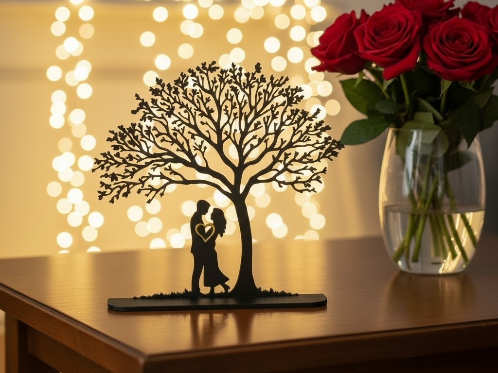 3D Romantische Paarchen Silhouette unter dem Baum des Lebens aus PLA – 3D Deko – ASDEPRO