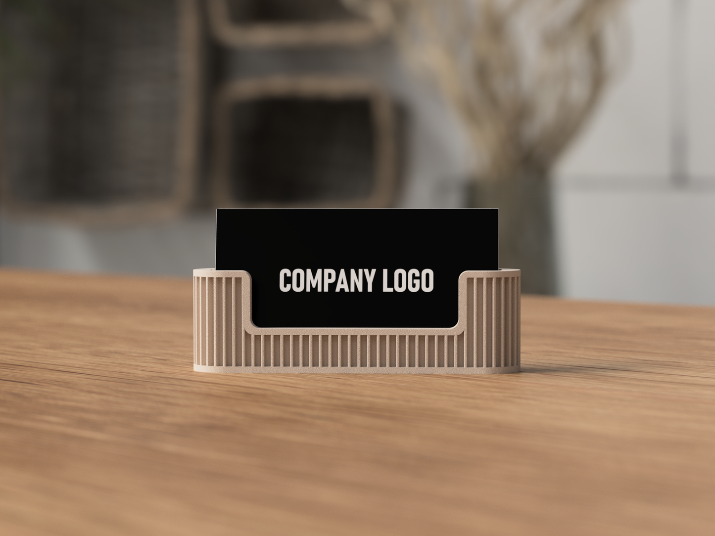 Visitenkartenhalter aus 3D-Druck im minimalistischen Design, matte Optik, für den Schreibtisch