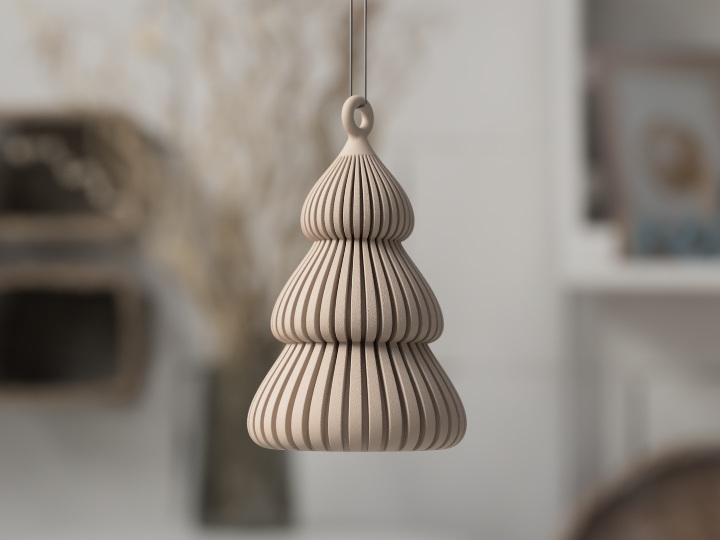 Moderner Weihnachtsbaum-Anhänger handgemacht von ASDEPRO – im minimalistischen Skandi/Japandi-Design