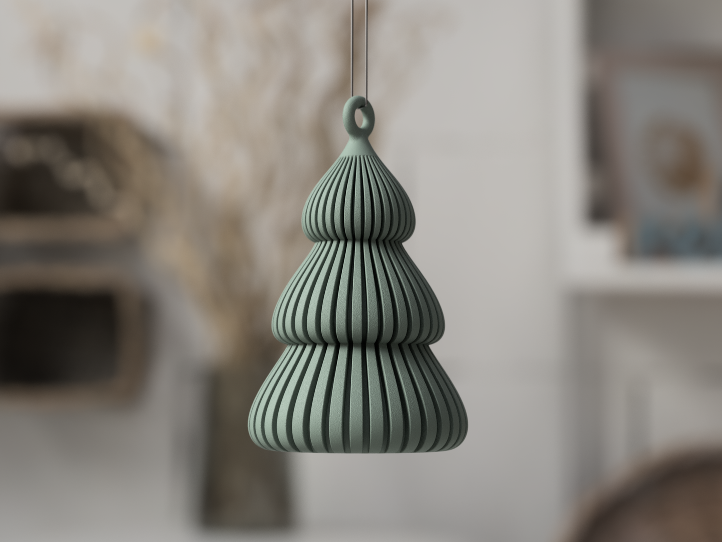 Moderner Weihnachtsbaum-Anhänger aus 3D-Druck in matter Optik – für Sideboard, Regal oder Fensterbank