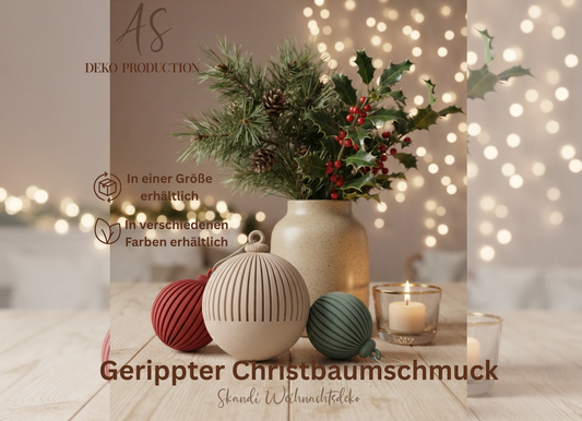 3D Weihnachtskugeln modern – Rib Christbaumkugel