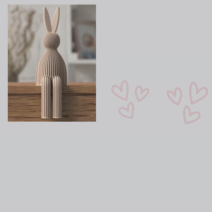 Sitzende Hasenfigur - Osterhase Minimalistisch - Osterdeko